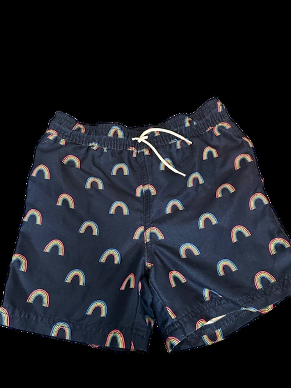 Janie & Jack Navy Blue Rainbow Drawstring Swim Trunks Boys Sz 6